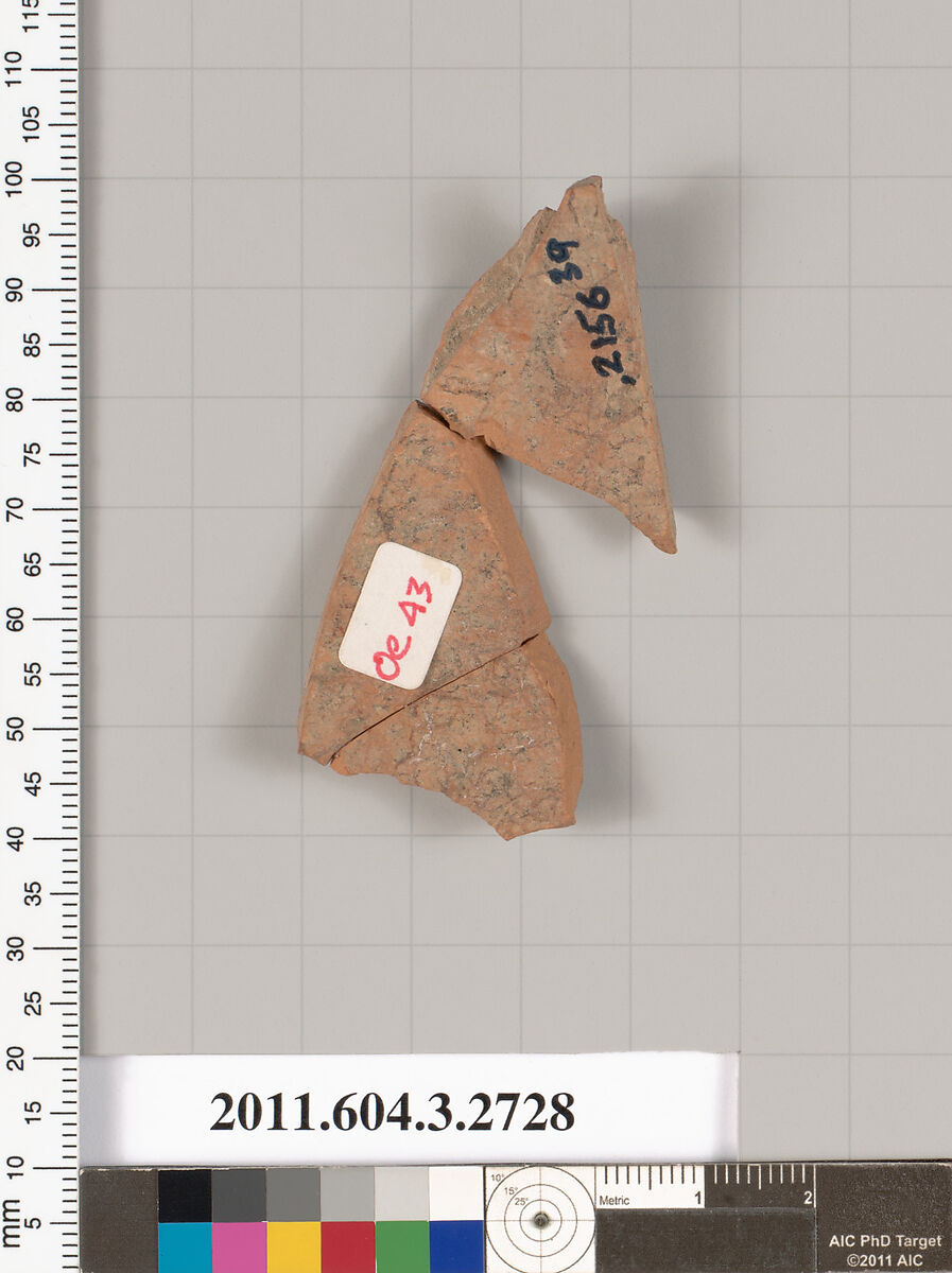 Terracotta fragment of an oinochoe (jug), Terracotta, Greek, Attic