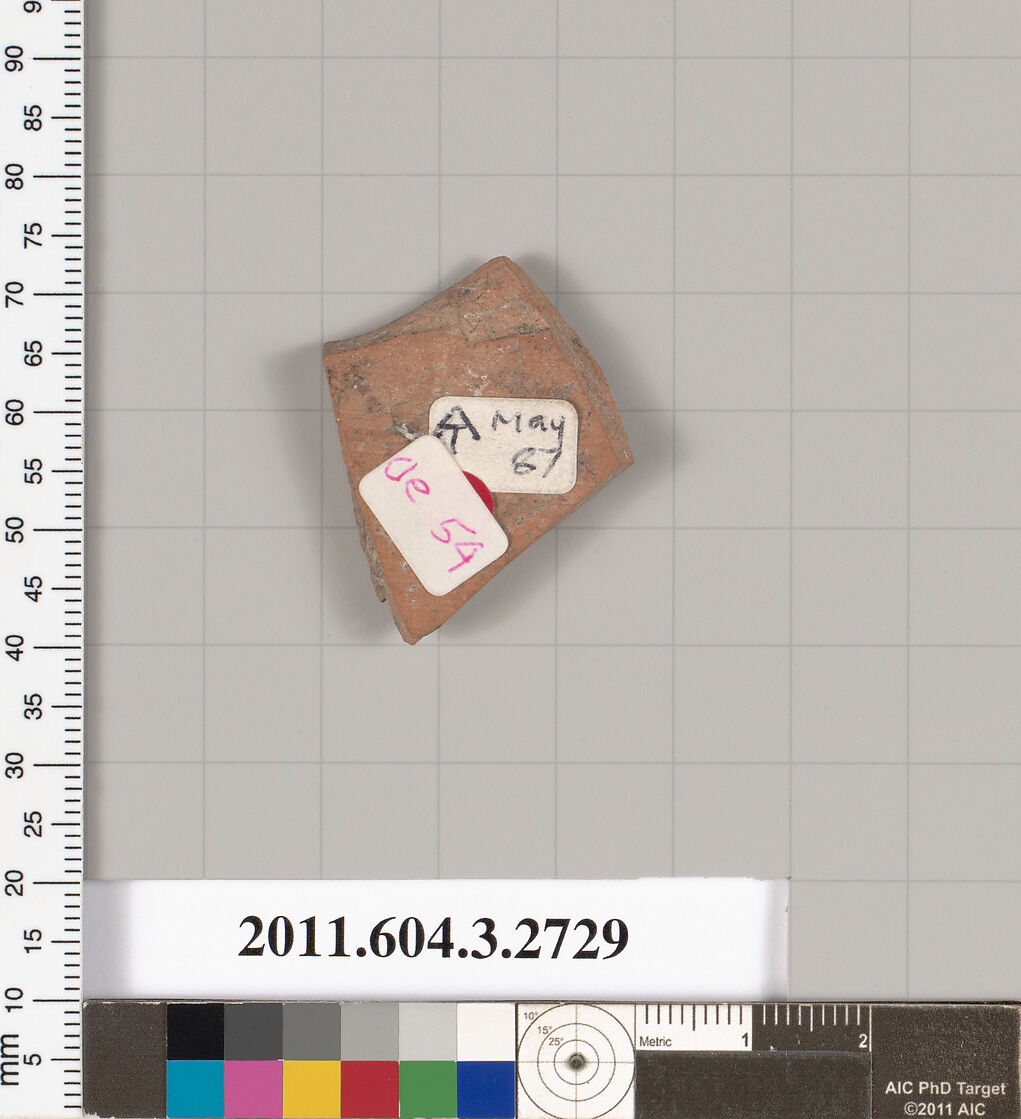 Terracotta fragment of an oinochoe (jug), Terracotta, Greek, Attic