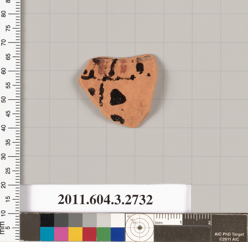 Terracotta fragment of an oinochoe (jug), Terracotta, Greek, Attic 