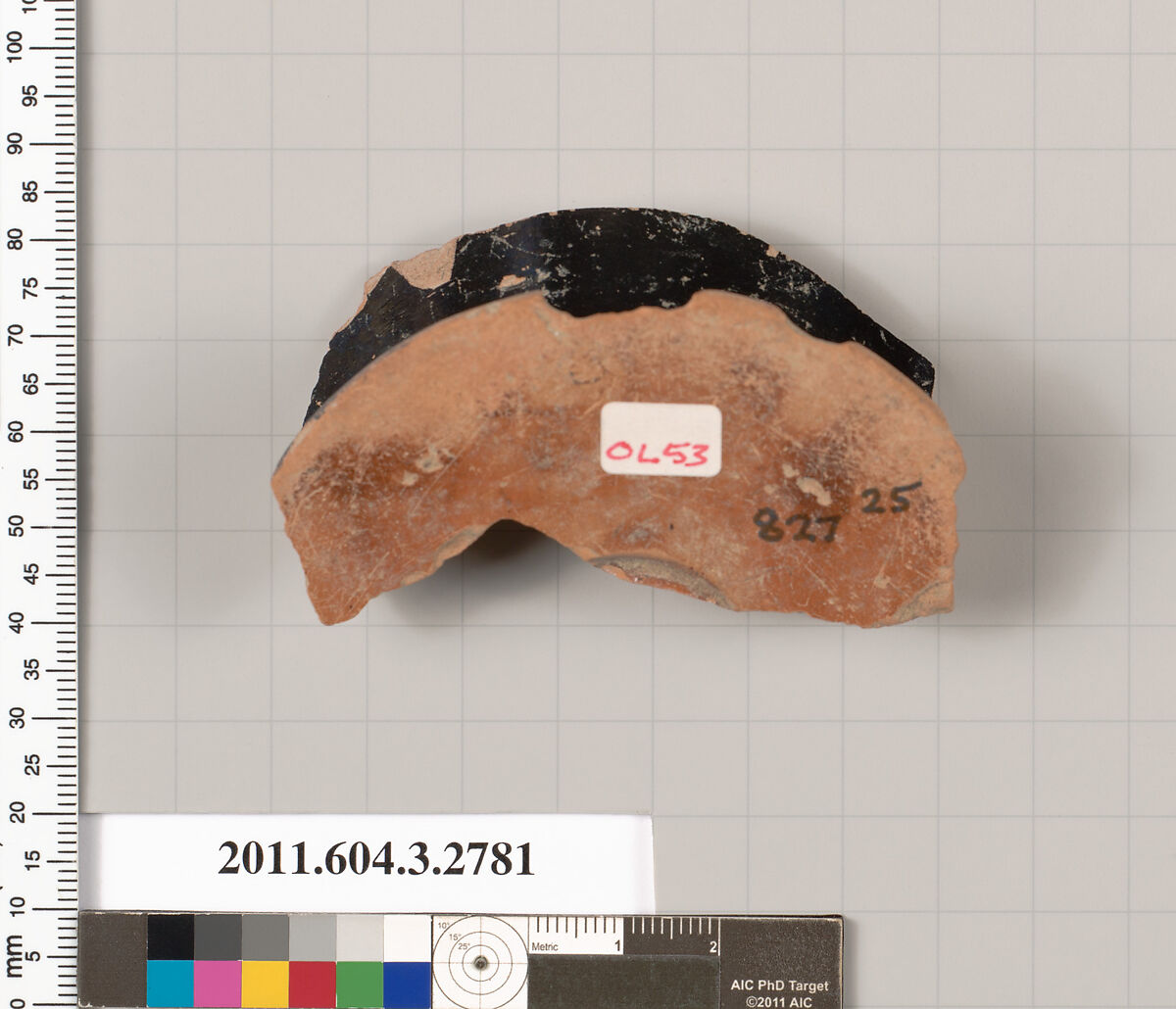 Terracotta fragment of an olpe (jug), Terracotta, Greek, Attic