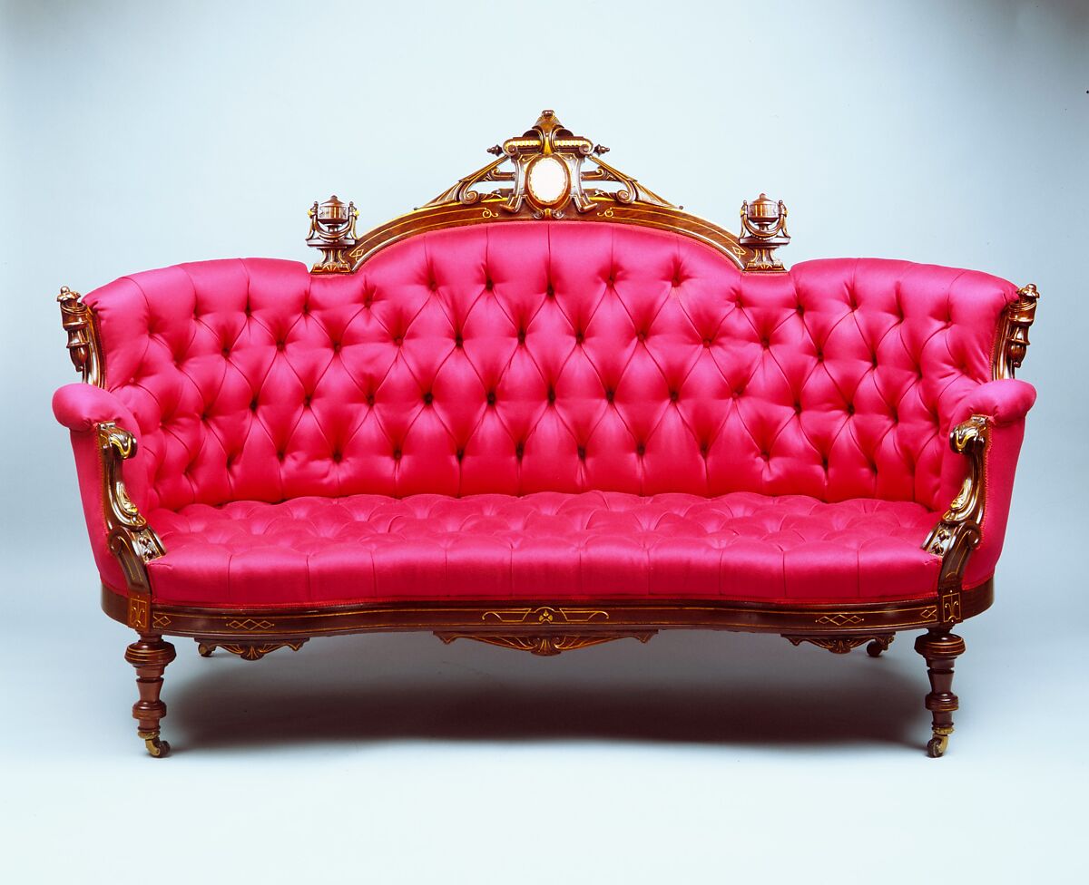 Sofa, Attributed to John Jelliff (1813–1893), Rosewood, ash, pine, mother-of-pearl, American