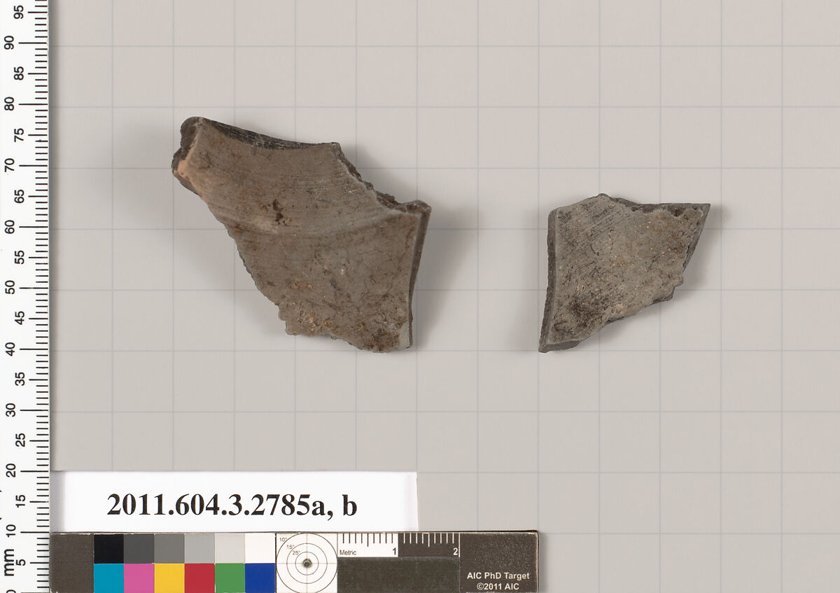 Terracotta fragments of an oinochoe (jug), Terracotta, Greek, Attic