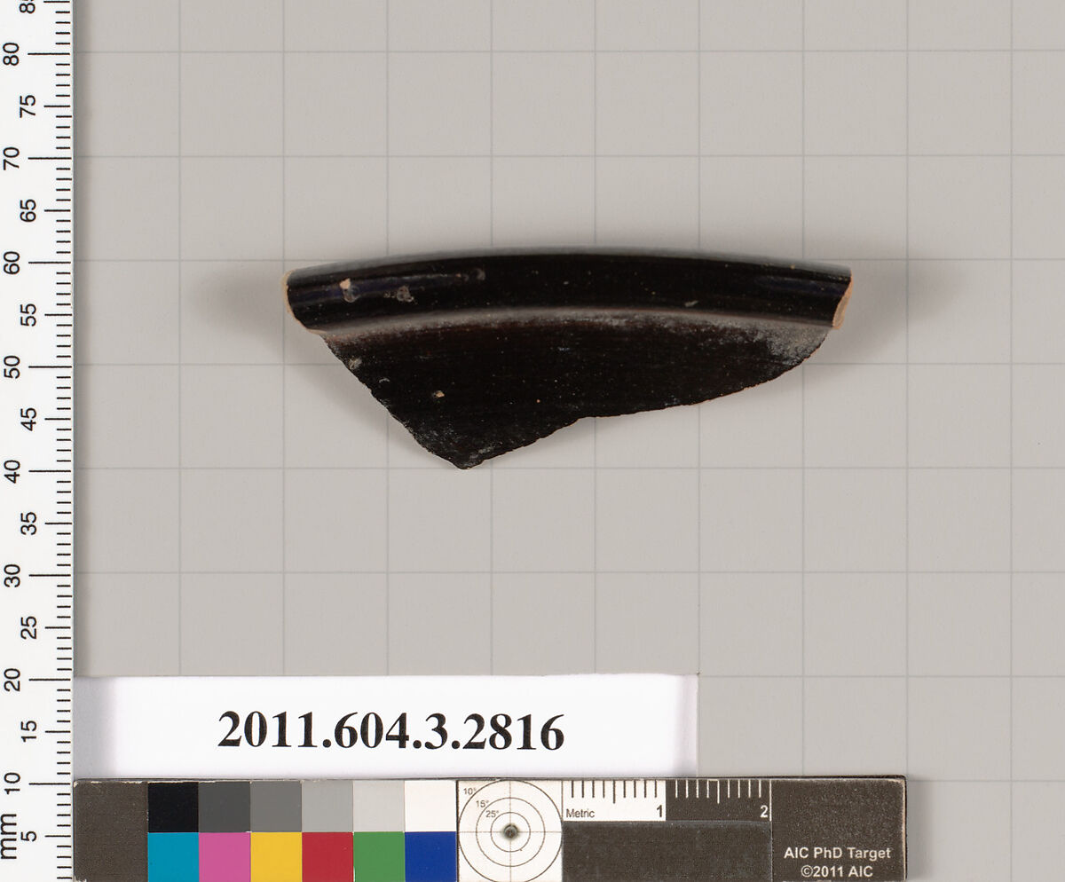 Terracotta fragment of a dish?, Terracotta, Greek, Attic