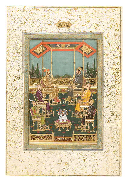 Framed Watercolour Of A Mughal Court Scene - 18th Century