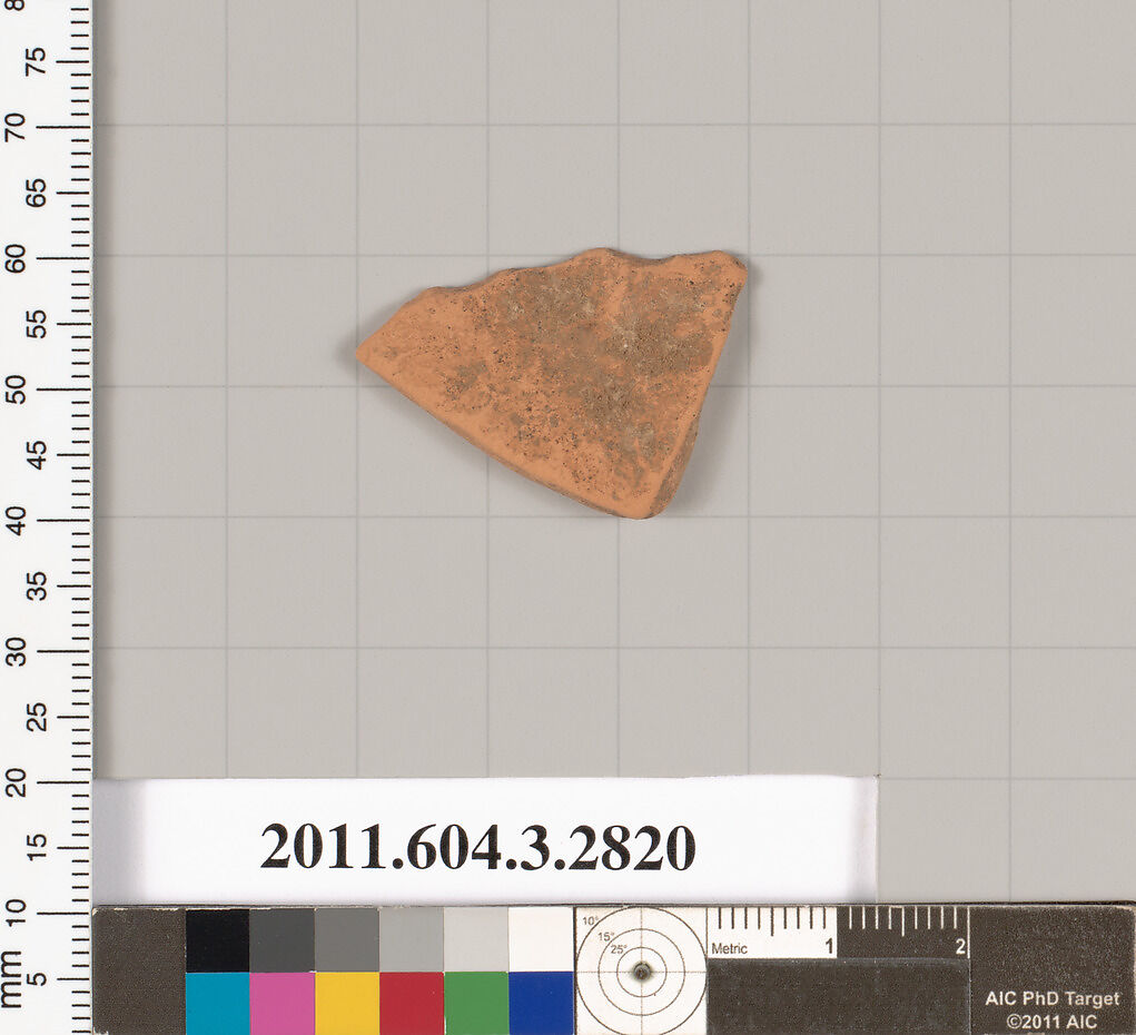 Terracotta fragment of an undetermined shape, Terracotta, Greek, Attic