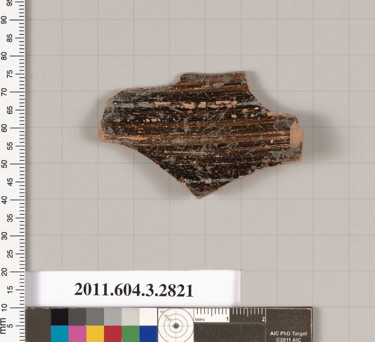 Terracotta fragment of an undetermined shape, Terracotta, Greek, Attic