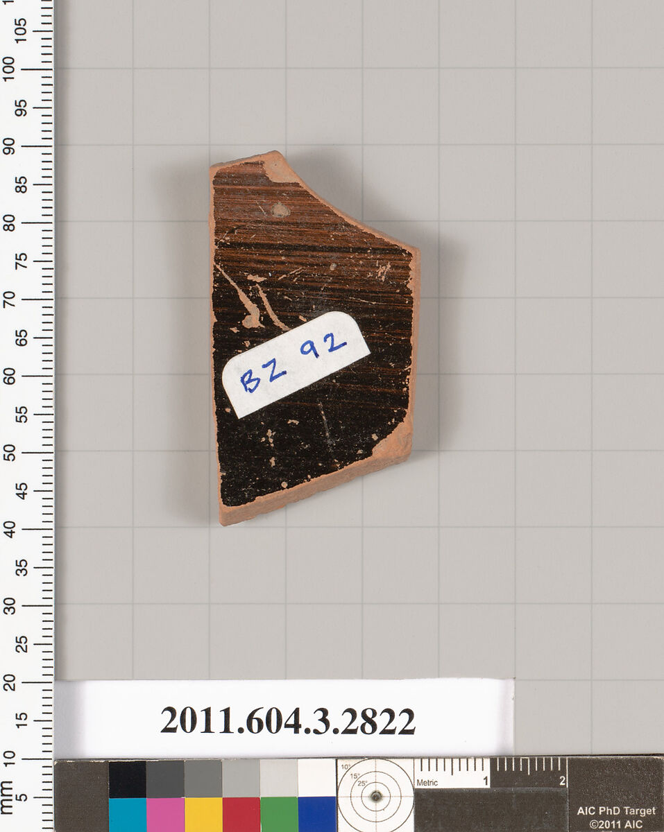 Terracotta fragment of a pelike (jar)?Pelike fragment?, Terracotta, Greek, Attic