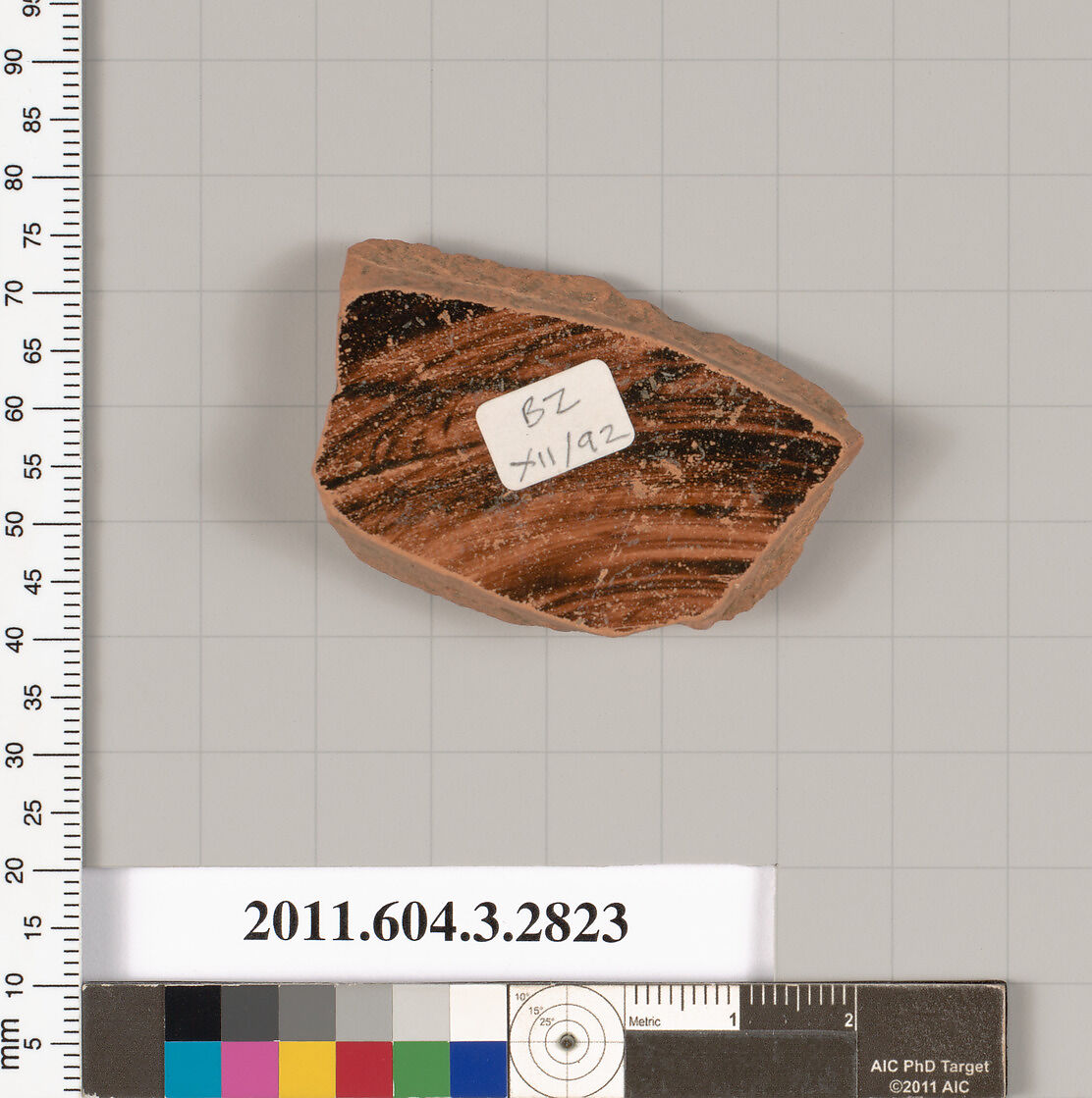 Terracotta fragment from an amphora (jar)?, Terracotta, Greek, Attic
