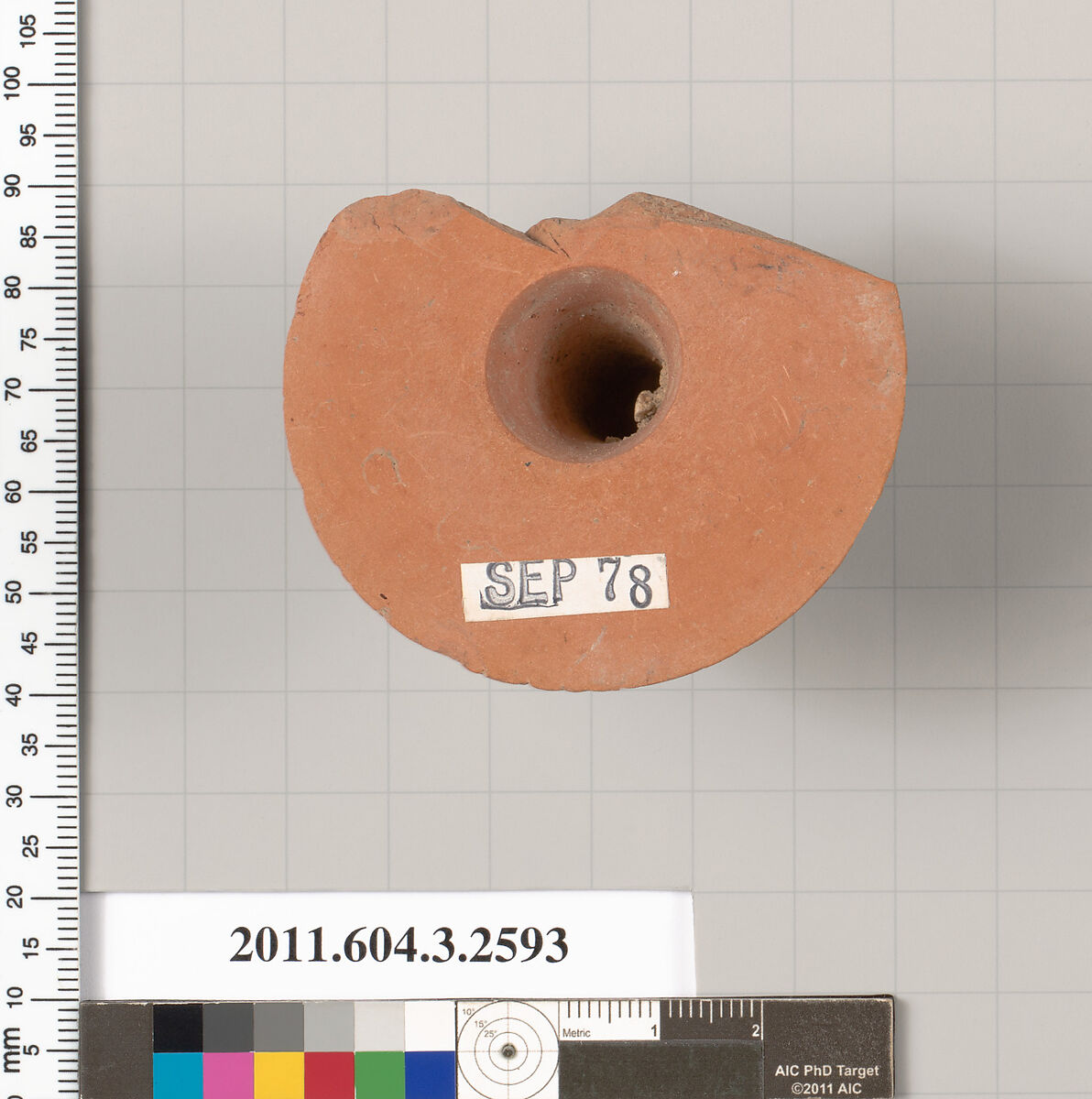 Terracotta fragment of a kylix (drinking cup), Terracotta, Greek, Attic