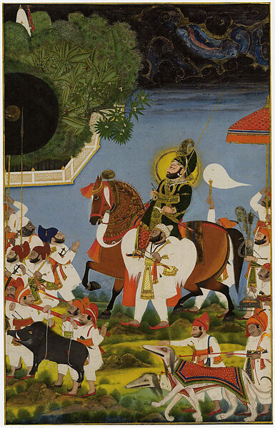 Maharana Bhim Singh Returning from Hunting Boar, Chokha (Indian, active 1799–ca. 1826), India (Devgarh, Mewar, Rajasthan) 