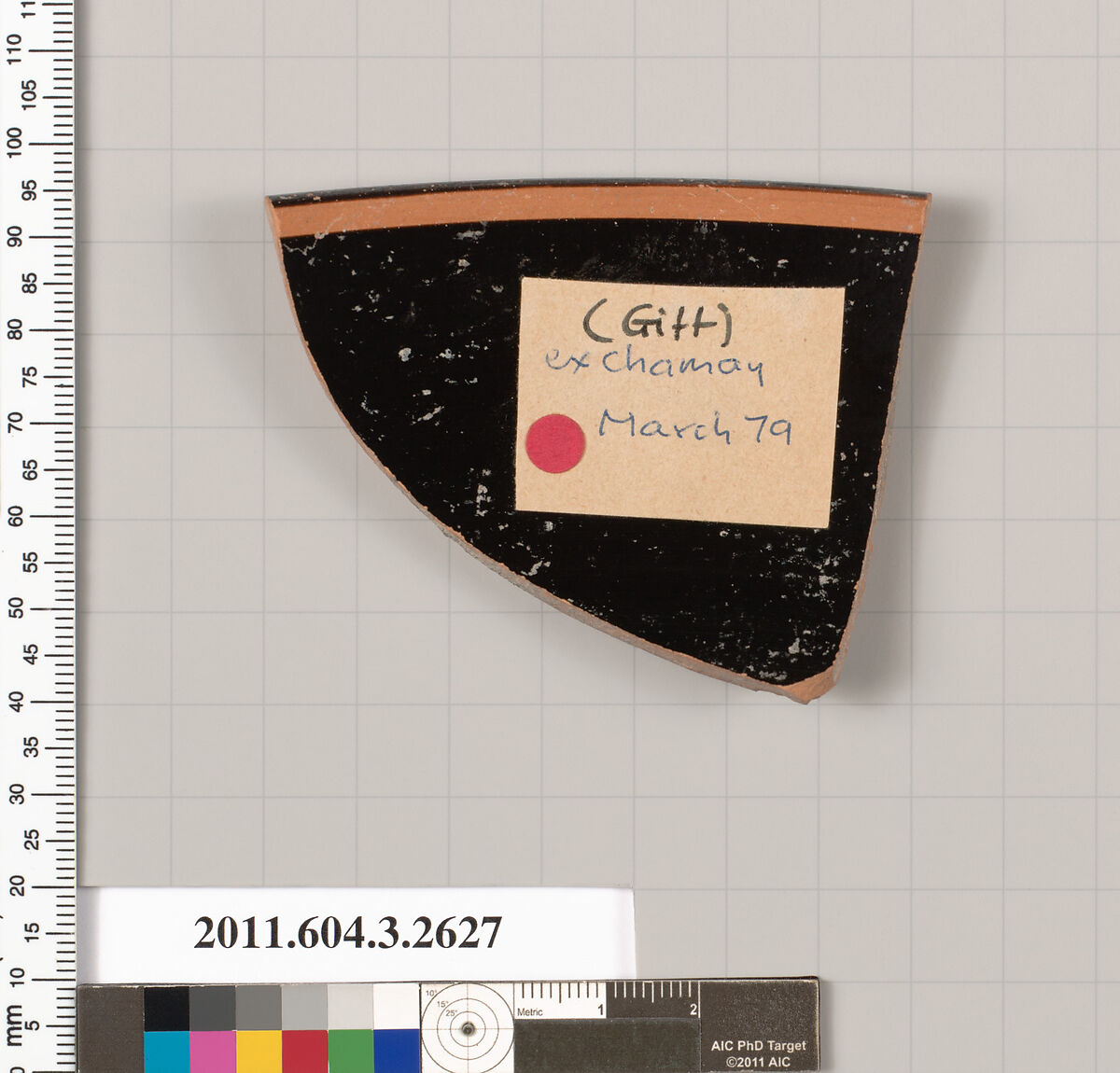 Terracotta rim fragment of a kylix (drinking cup), Terracotta, Greek, Attic