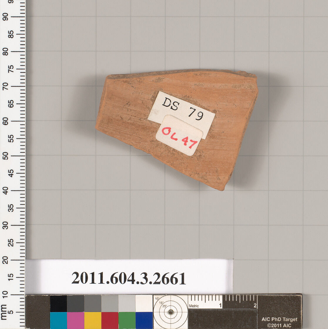 Terracotta fragment of an olpe (jug), Terracotta, Greek, Attic