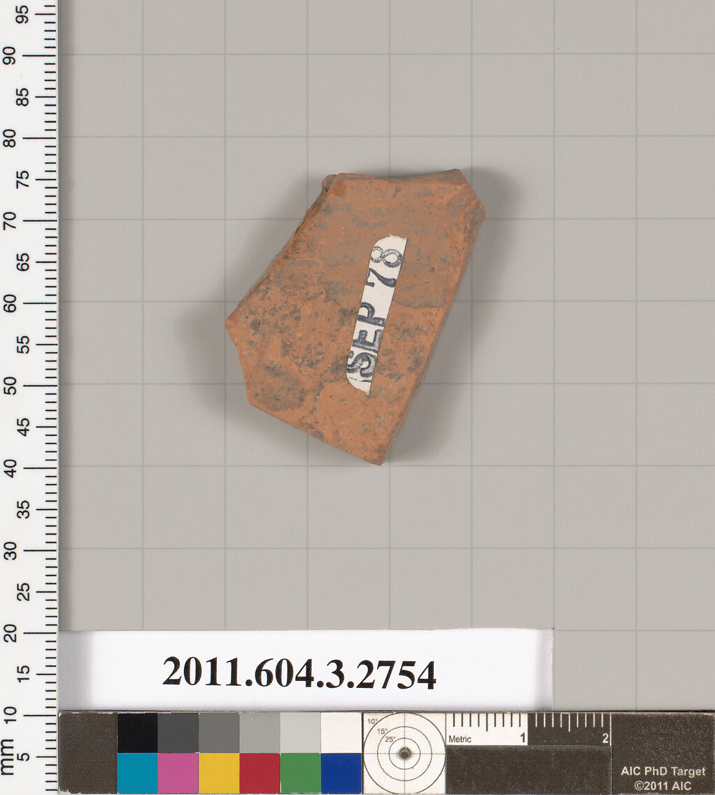 Terracotta fragment of a closed shape, Terracotta, Greek, Attic