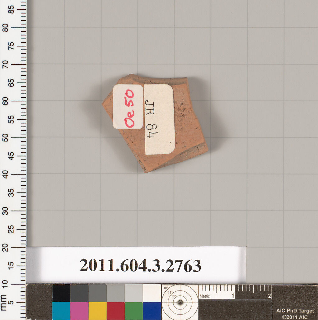 Terracotta fragment of an oinochoe (jug), Terracotta, Greek, Attic