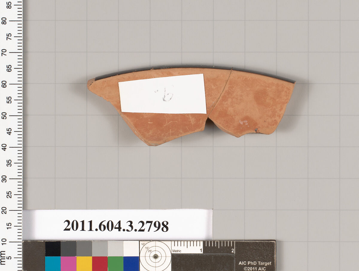 Terracotta fragment of a plate?, Terracotta, Greek, Attic