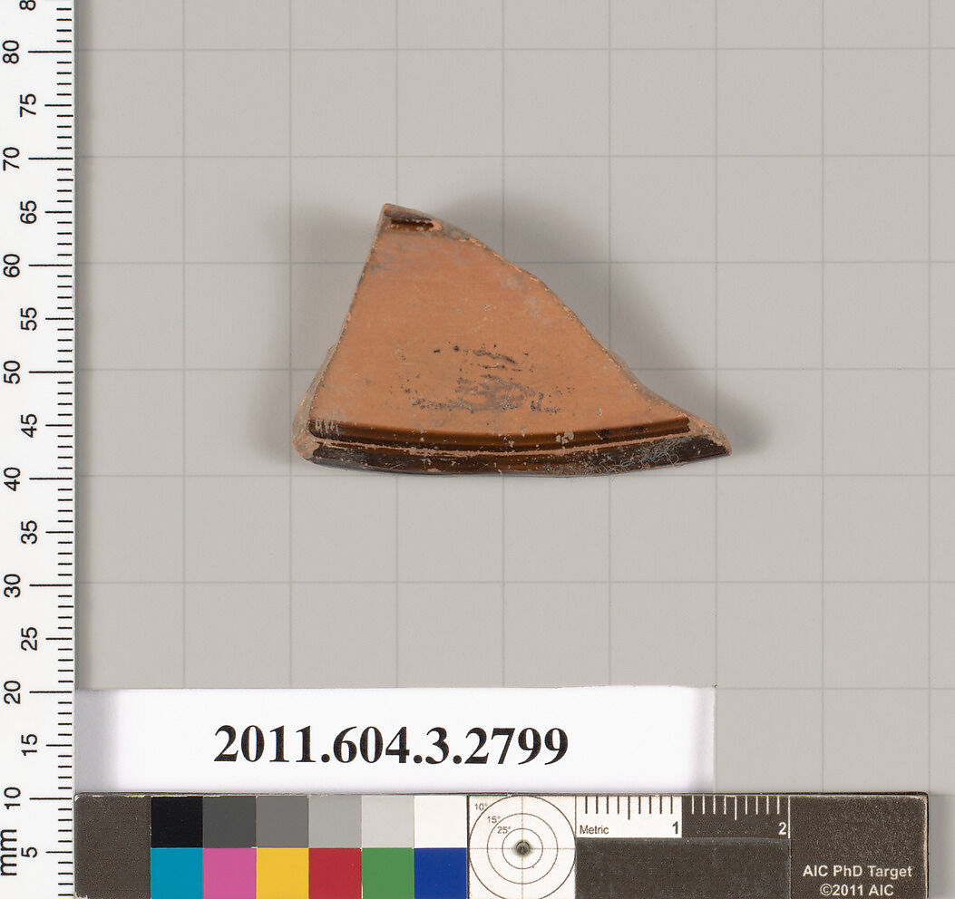 Terracotta fragment of a plate?, Terracotta, Greek, Attic