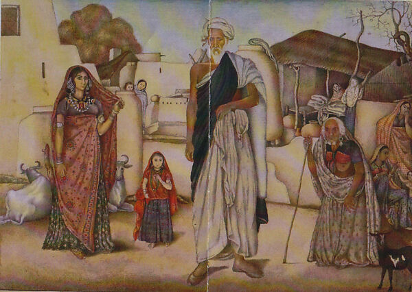 Village Scene, Rania, Haryana, Master of the Company Portraits (active in Delhi 1810–40), Opaque watercolor on paper, India (Delhi region, Haryana) 