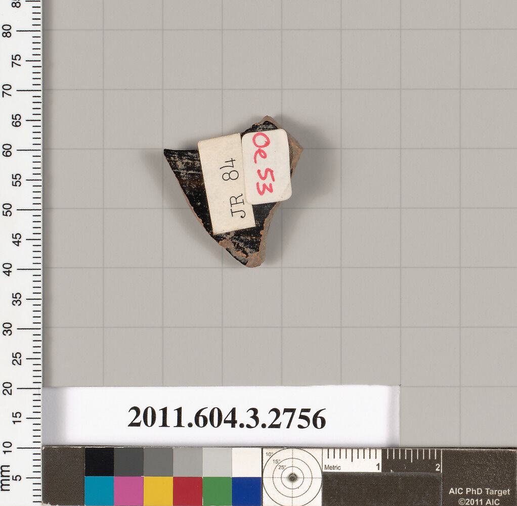 Terracotta fragment of an oinochoe: chous (jug)?, Attributed to the Class of Vatican G 50 [Clark], Terracotta, Greek, Attic