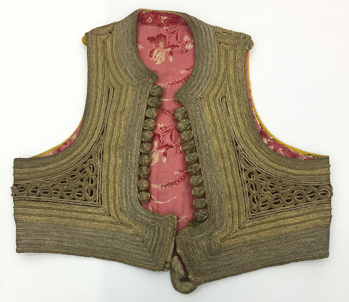 Vest, Velvet, metal wrapped thread; embroidered 