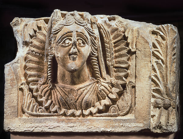 Relief with bust of Virgo, Limestone 