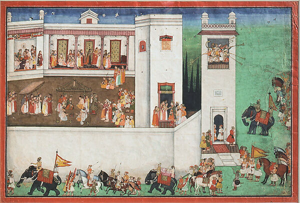 Wedding Ceremony of Rama and Sita: Folio from Ramayana Series, Early Master at the Mandi Court, Opaque watercolor and ink on paper, India (Mandi, Himachal Pradesh) 