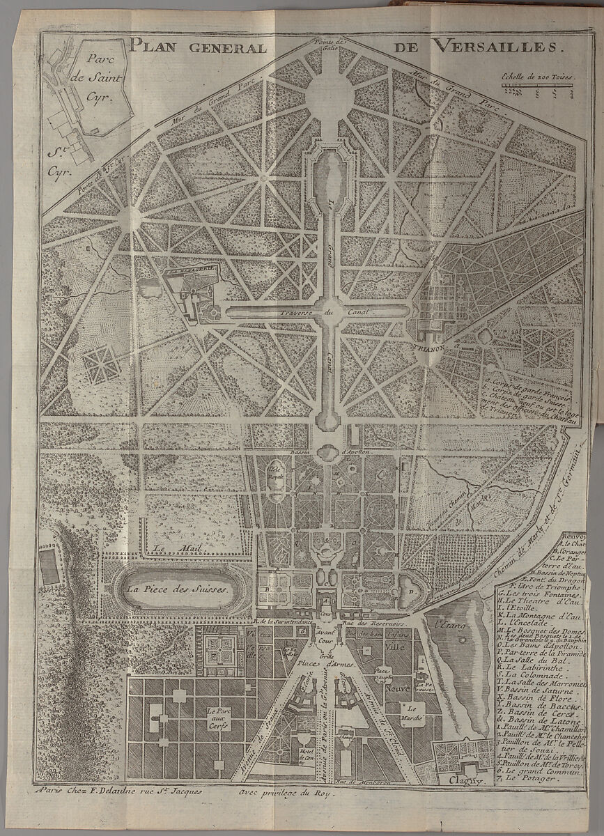 Nouvelle description des chateaux et parcs de Versailles et de Marly : contenant une explication historique de toutes les peintures, tableaux, statues, vases & ornemens qui s'y voient : leurs dimensions : & les noms des peintres, des sculpteurs & des graveurs qui les ont faits, Jean-Aimar Piganiol de La Force (1673–1753) 