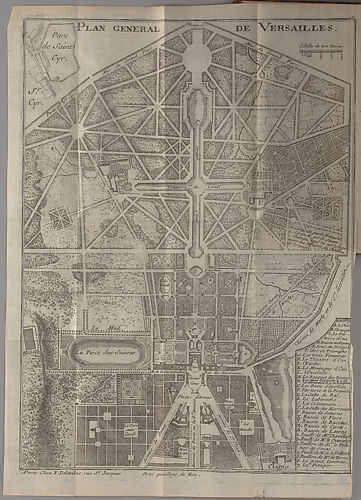 Nouvelle description des chateaux et parcs de Versailles et de Marly : contenant une explication historique de toutes les peintures, tableaux, statues, vases & ornemens qui s'y voient : leurs dimensions : & les noms des peintres, des sculpteurs & des graveurs qui les ont faits