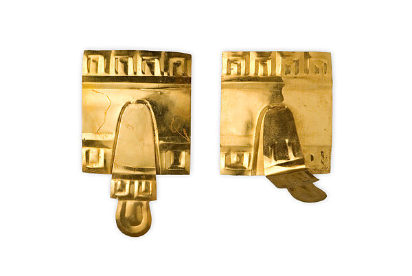 Pair of Ear Ornaments, Gold, Mexica 