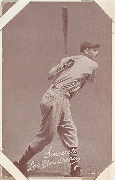 Lou Boudreau from Salutations Baseball Exhibits series (W462), Exhibit Supply Company, Commercial color photolithograph 