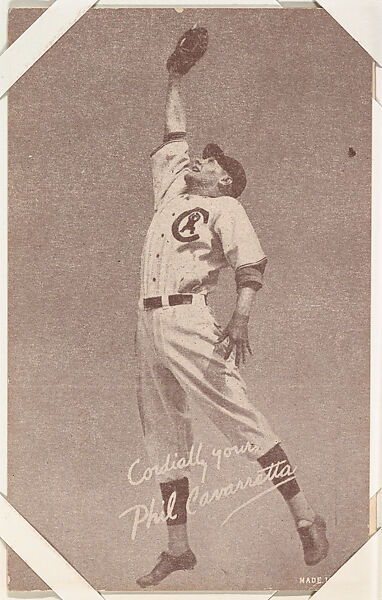 Phil Cavarretta from Salutations Baseball Exhibits series (W462), Exhibit Supply Company, Commercial color photolithograph 
