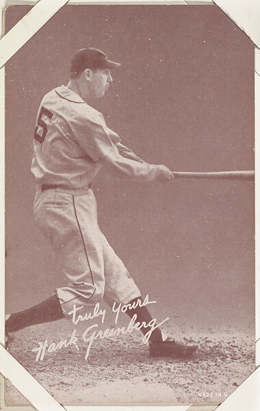 Hank Greenberg from Salutations Baseball Exhibits series (W462), Exhibit Supply Company, Commercial color photolithograph 
