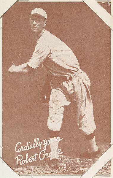 Robert Grove from Salutations Baseball Exhibits series (W462), Exhibit Supply Company, Commercial color photolithograph 