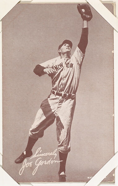 Joe Gordon from Salutations Baseball Exhibits series (W462), Exhibit Supply Company, Commercial color photolithograph 