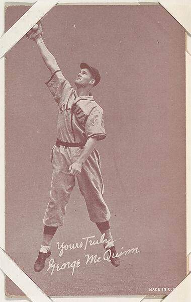 George McQuinn from Salutations Baseball Exhibits series (W462), Exhibit Supply Company, Commercial color photolithograph 
