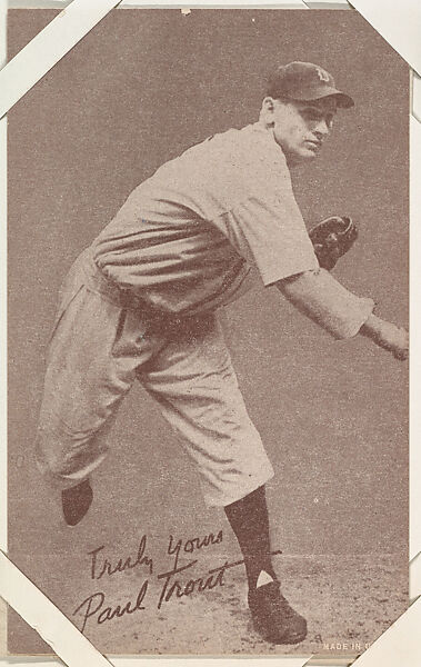 Paul Trout from Salutations Baseball Exhibits series (W462), Exhibit Supply Company, Commercial color photolithograph 