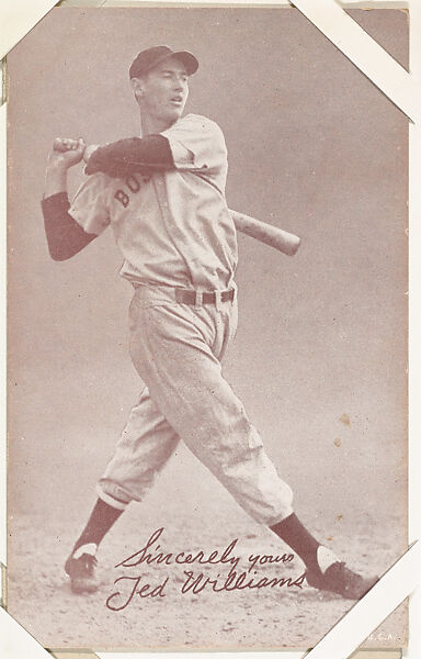 Ted Williams from Salutations Baseball Exhibits series (W462), Exhibit Supply Company, Commercial color photolithograph 