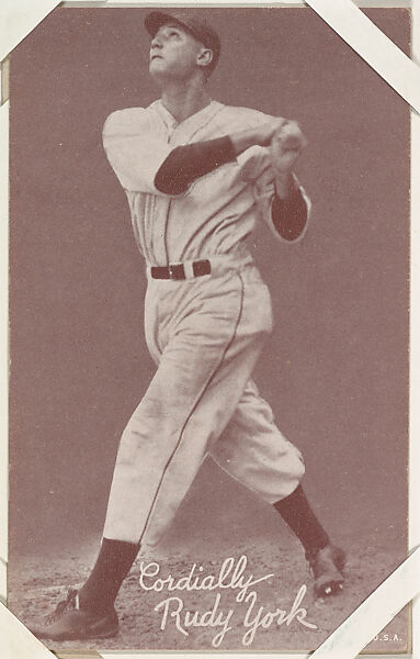 Rudy York from Salutations Baseball Exhibits series (W462), Exhibit Supply Company, Commercial color photolithograph 
