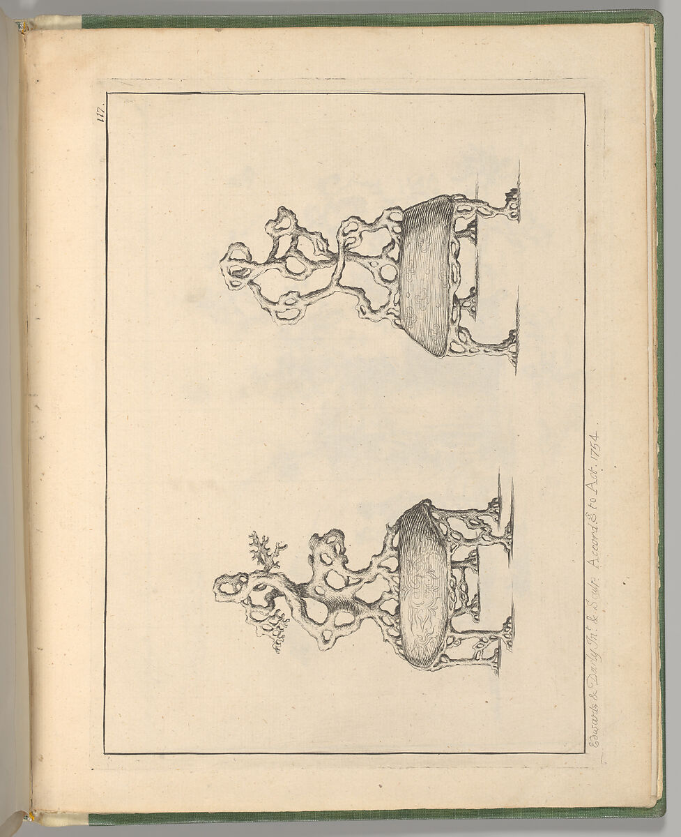 Plate 117: Garden Chairs, from "A New Book of Chinese Designs", Etched and published by Matthias Darly (British, ca. 1721–1780 London), Etching and engraving 