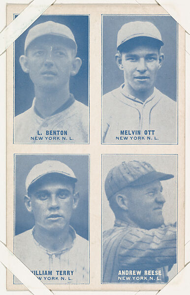 New York N. L. from Four-On-One Baseball Exhibits series (W463), Exhibit Supply Company, Commercial color photolithograph 