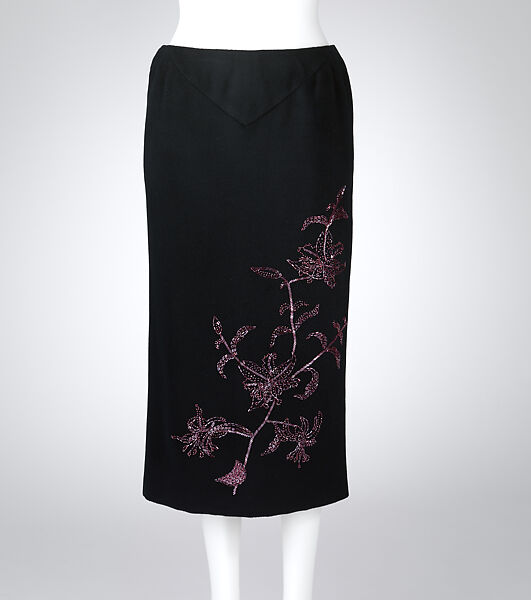 Skirt, Alexander McQueen (British, founded 1992), cashmere, glass, British 
