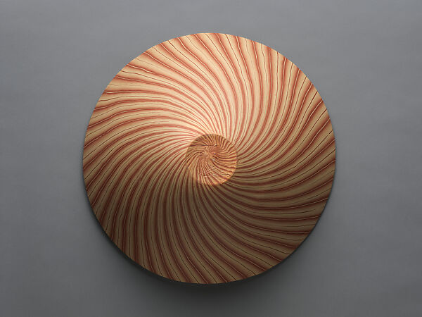 Large bowl with stripes, Itō Sekisui V (Japanese, born 1941), Marbleized stoneware (neriage), Japan