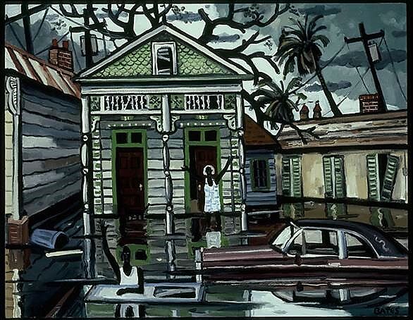 The Deluge V, David Bates (American, born Dallas, Texas, 1952), Oil on canvas 