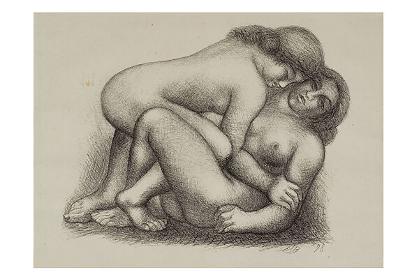 Two Women Embracing, Aristide Maillol (French, Banyuls-sur-Mer 1861–1944 Perpignan), Lithograph 