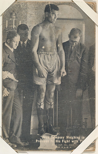 Jack Dempsey Weighing In from Boxers Exhibits series (W467), Exhibit Supply Company, Commercial photolithograph 