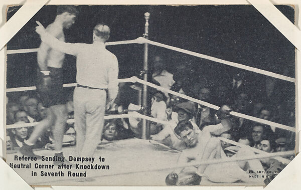 Referee Sending Dempsey to Neutral Corner from Boxers Exhibits series (W467), Exhibit Supply Company, Commercial photolithograph 