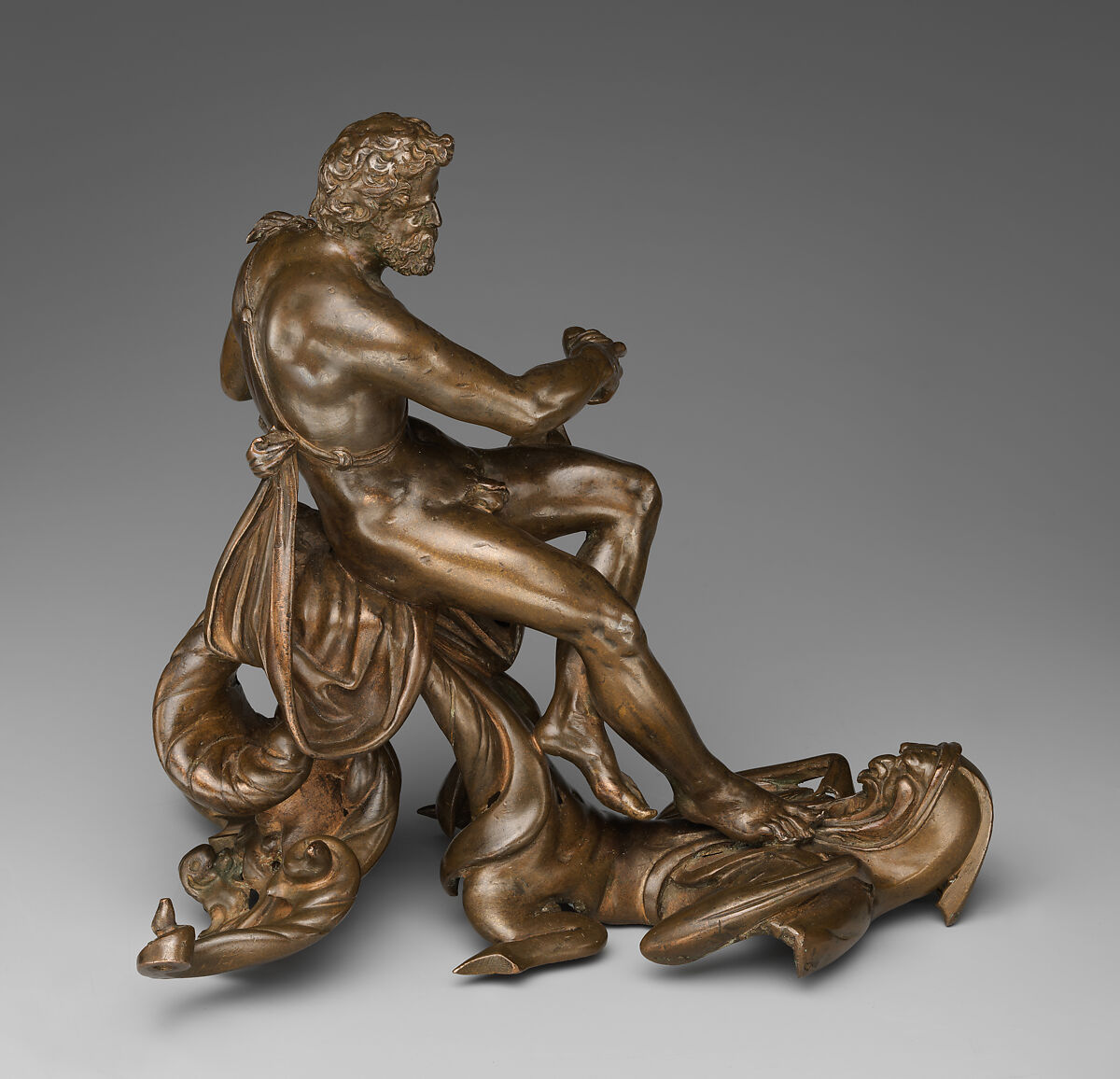 Hercules Overcoming Nereus On His Way to the Garden of the Hesperides, Attributed to Adriaen de Vries (Netherlandish, The Hague ca. 1545–1626 Prague), Bronze, Netherlandish, probably Prague