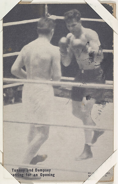 Tunney and Dempsey Sparring for an Opening from Boxers Exhibits series (W467), Exhibit Supply Company, Commercial photolithograph 