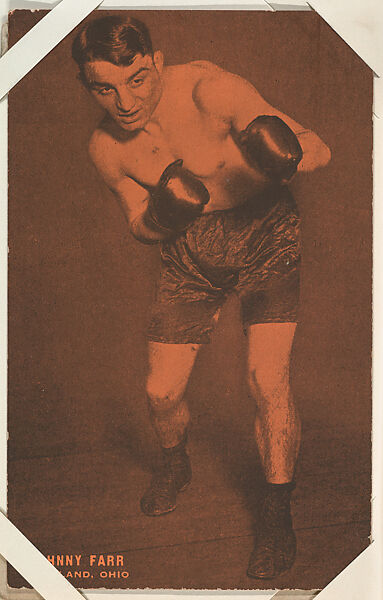 Johnny Farr from Boxers Exhibits series (W467), Exhibit Supply Company, Commercial color photolithograph 