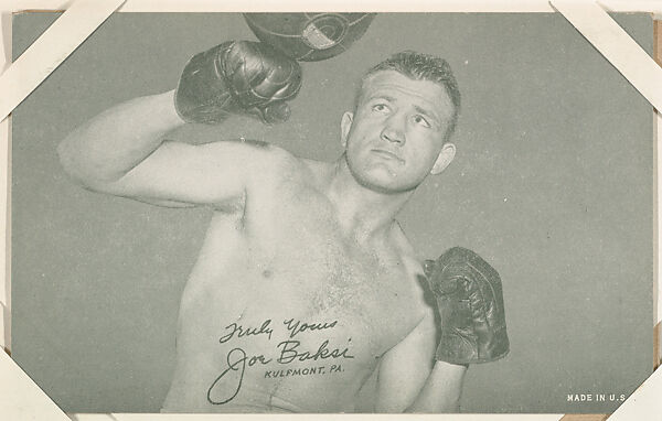Joe Baksi from Boxers Exhibits series (W467), Exhibit Supply Company, Commercial photolithograph 