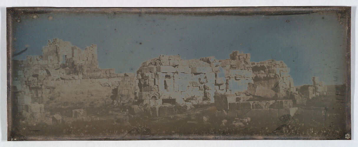 Hexagonal Court, Temple of Jupiter, Baalbek (290. Baalbec. 1843. Cour Hexagone.)